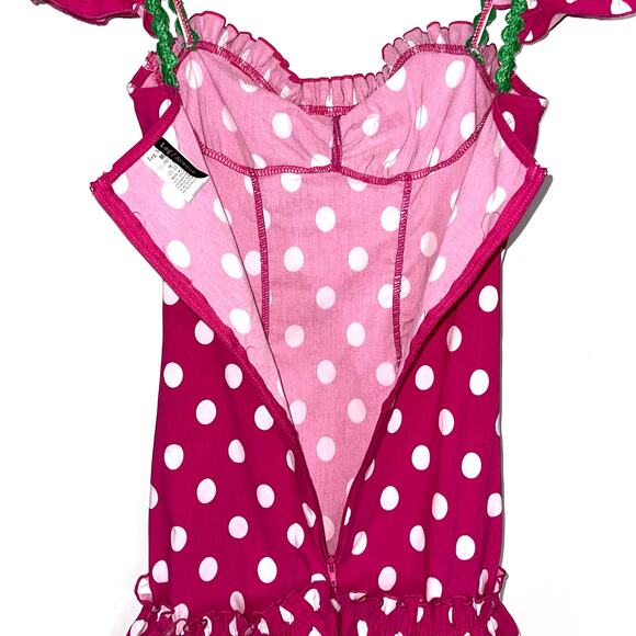 Leg Avenue Raspberry Girl Pink Polka Dot Mini Bubble Dress Cosplay Costume M/L - Picture 12 of 15